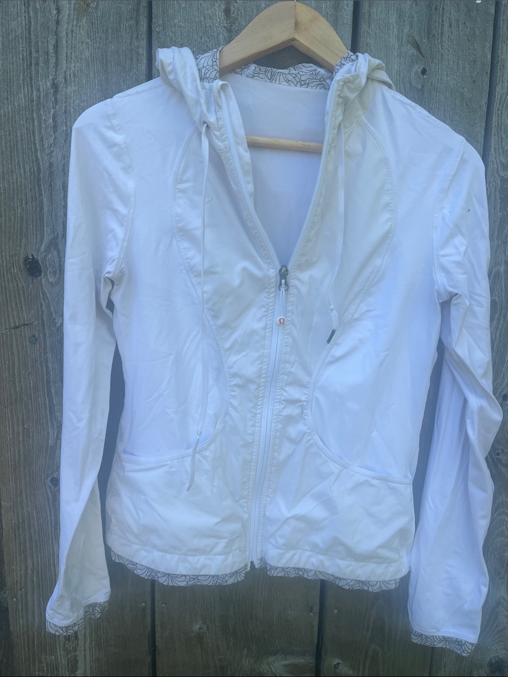 White Women's Lightweight Lululemon Zip-Up Hooded Shirt